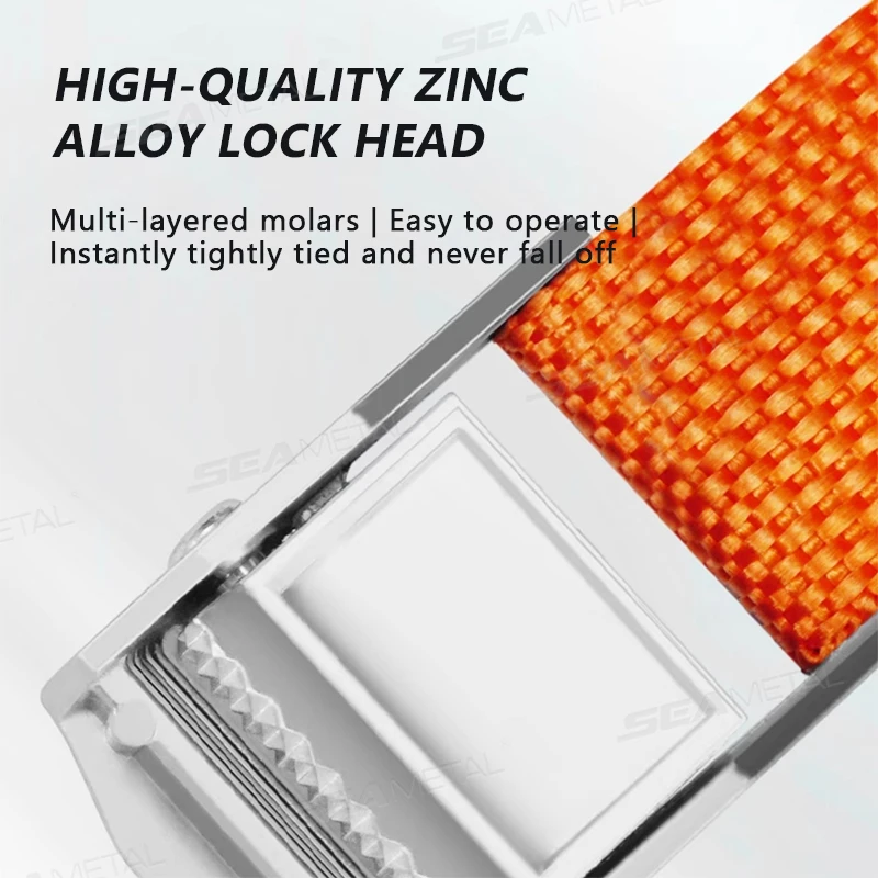 BLALION 3/4/6 متر حزام البضائع مع مشبك التعادل أسفل حزام دراجة نارية سيارة دراجة حبل للسحب قوي اسئلة تحديد حزام لحقيبة الأمتعة #6