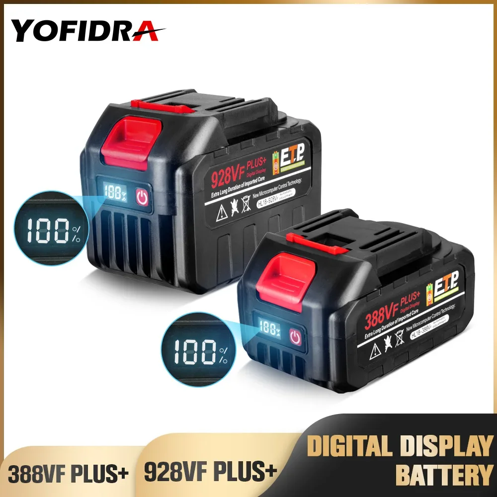 

21V Rechargeable Lithium Ion Battery 928VF 388VF Plus 30000mAh 20000mAh With LED Display For Makita 18V Power Tool Battery