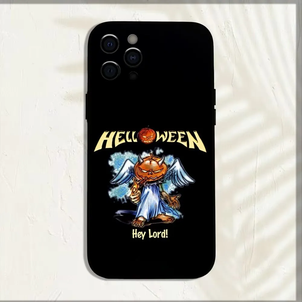 H-helloweenバンド電話ケース、ソフトブラックカバー、Apple iPhone 13、14,13、12,11、pro、x、xs、max、xr、plus、mini