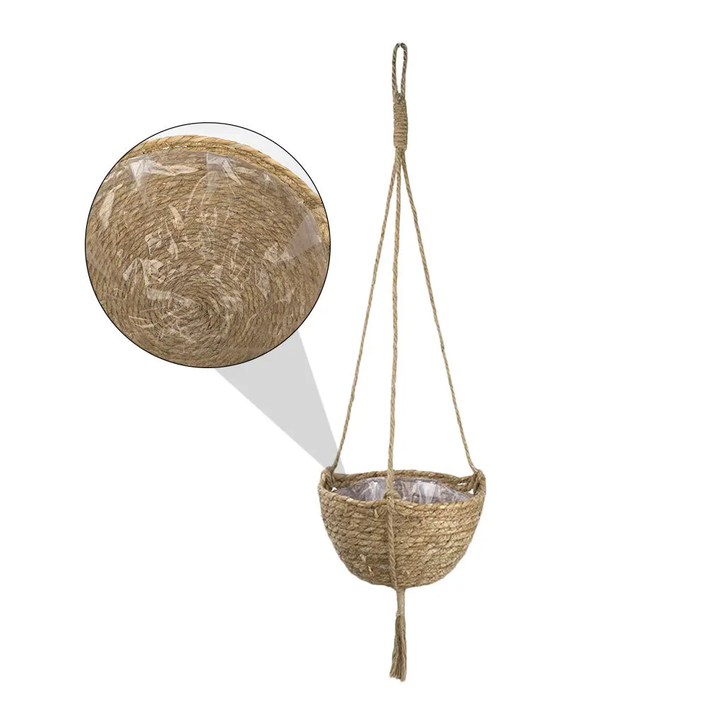 

1Pcs Hanging Planter Hand-Knitted Plant Basket Durable Decorative Flowerpot Perfect Indoor Outdoor Use Plant Hanger