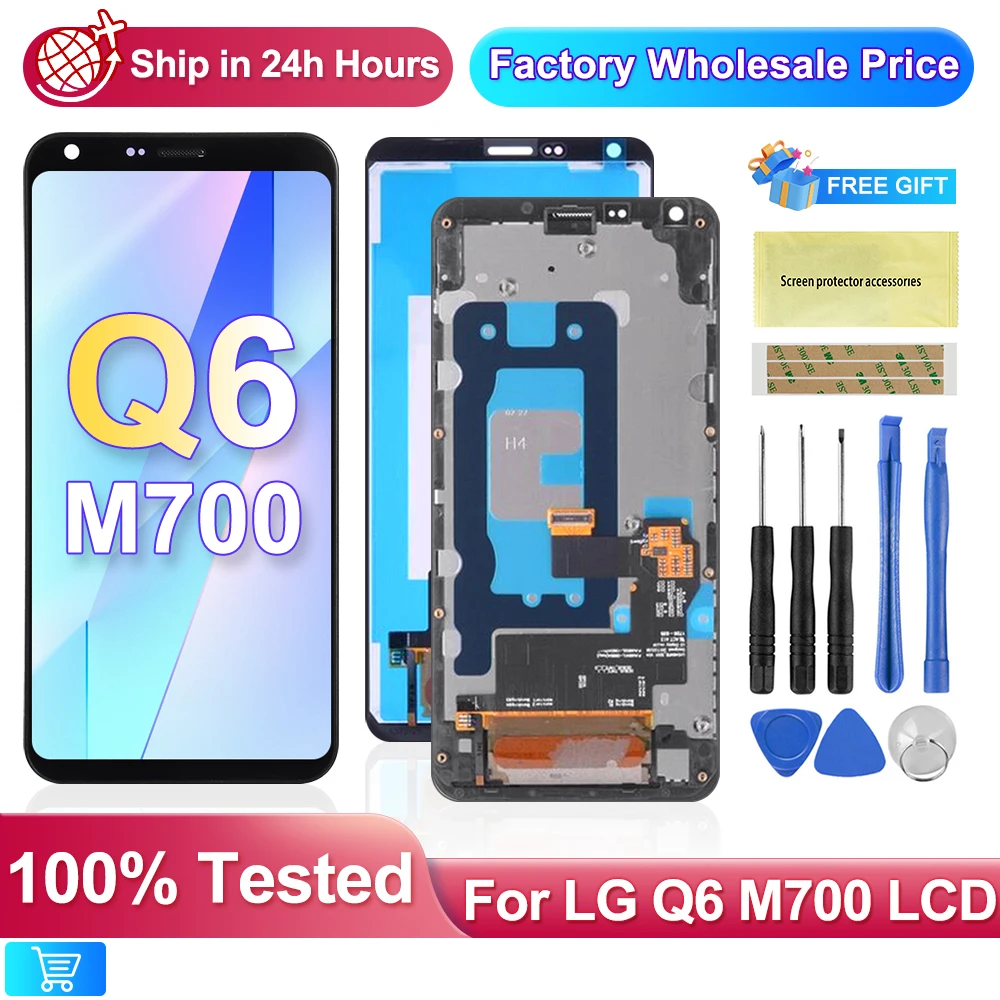 AMOLED For LG Q6 LCD Display Touch Screen Digitizer Replacement For LG Q6 Display M700A M700H M703 M700Y M700 LCD With Frame