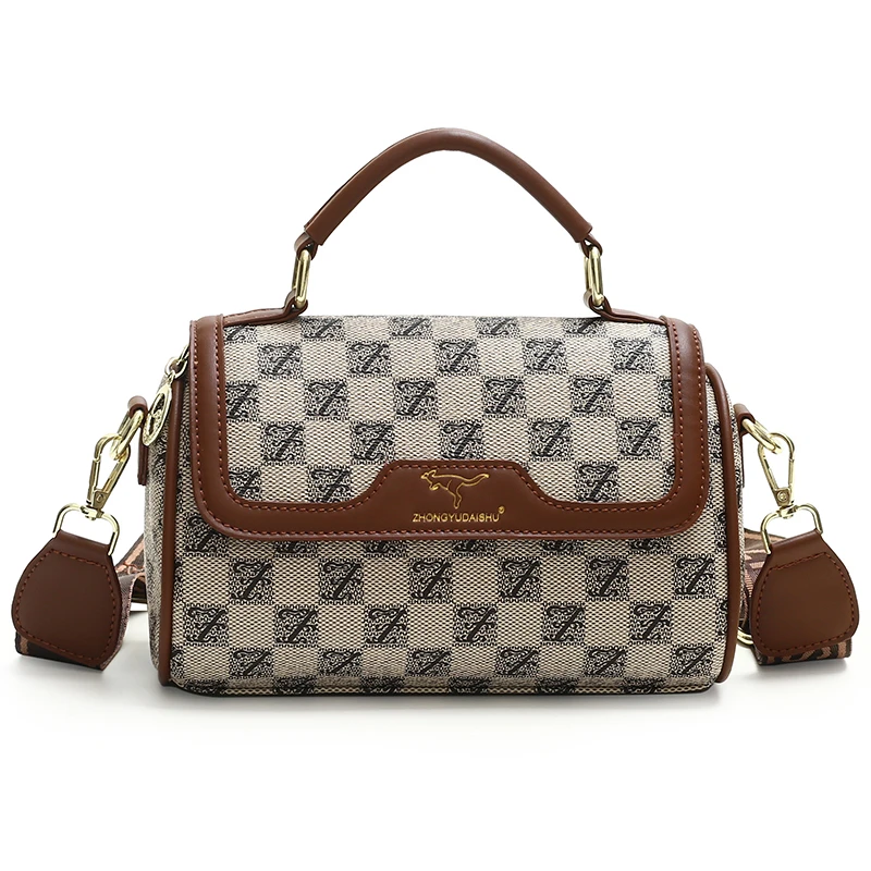 Bolso nuevo minimalista, bolso de moda estampado para mujer, bolso cruzado de un solo hombro, bolso de viaje, bolso cuadrado pequeño