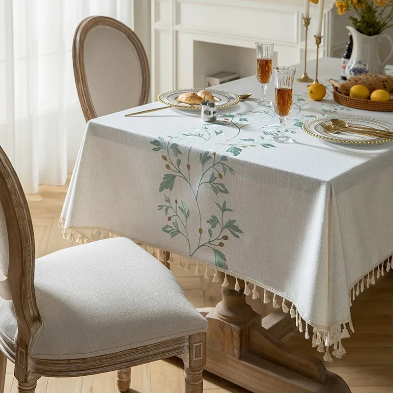 Tablecloth, cotton and linen fabric, simple modern table cloth, rectangular tablecloth 2