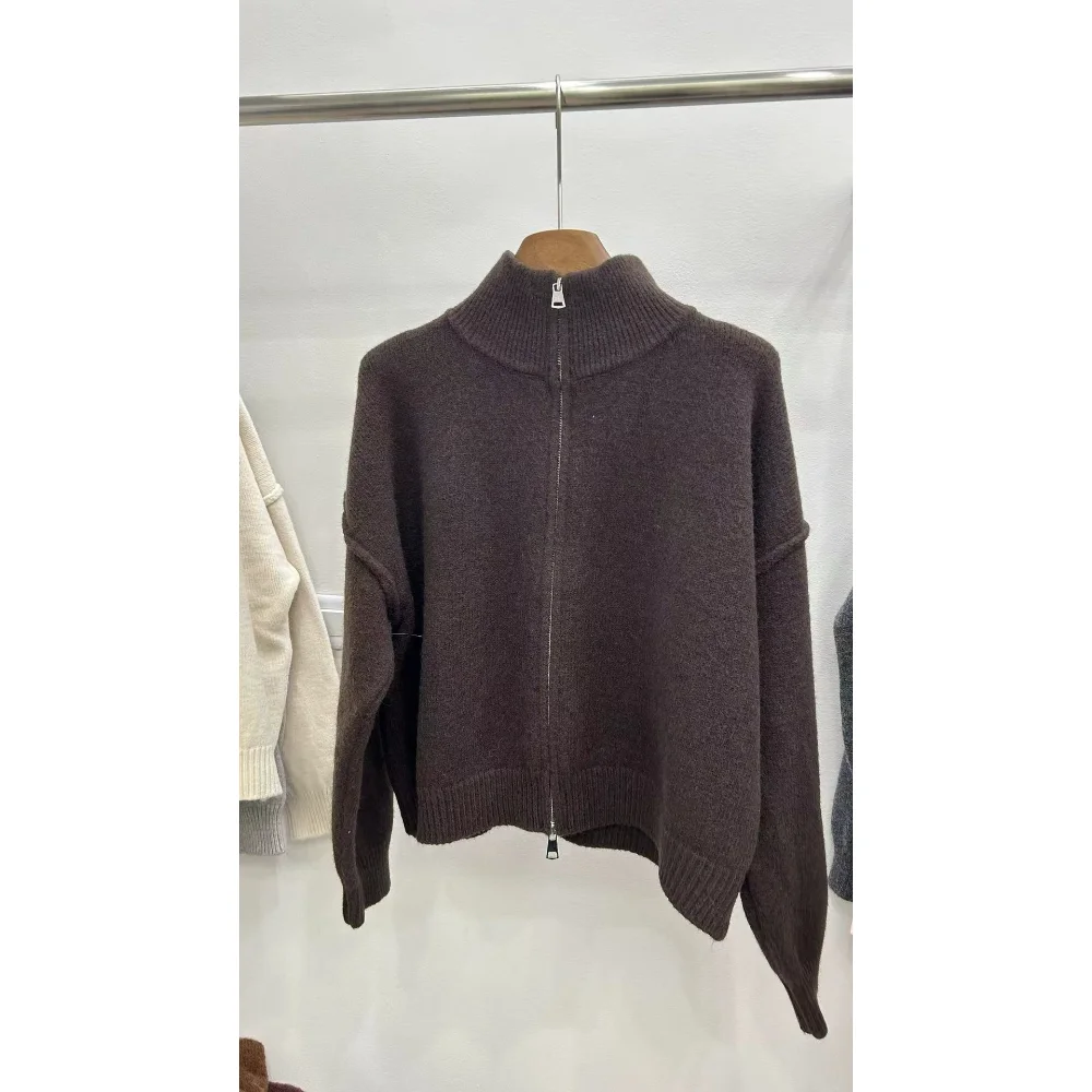 Autumn Women Gray Jacket with Hood Long Sleeve Big Pocket acket Coat Woman Loose Casual Outerwear Coat TopsLazy Wind Y2k Sweater