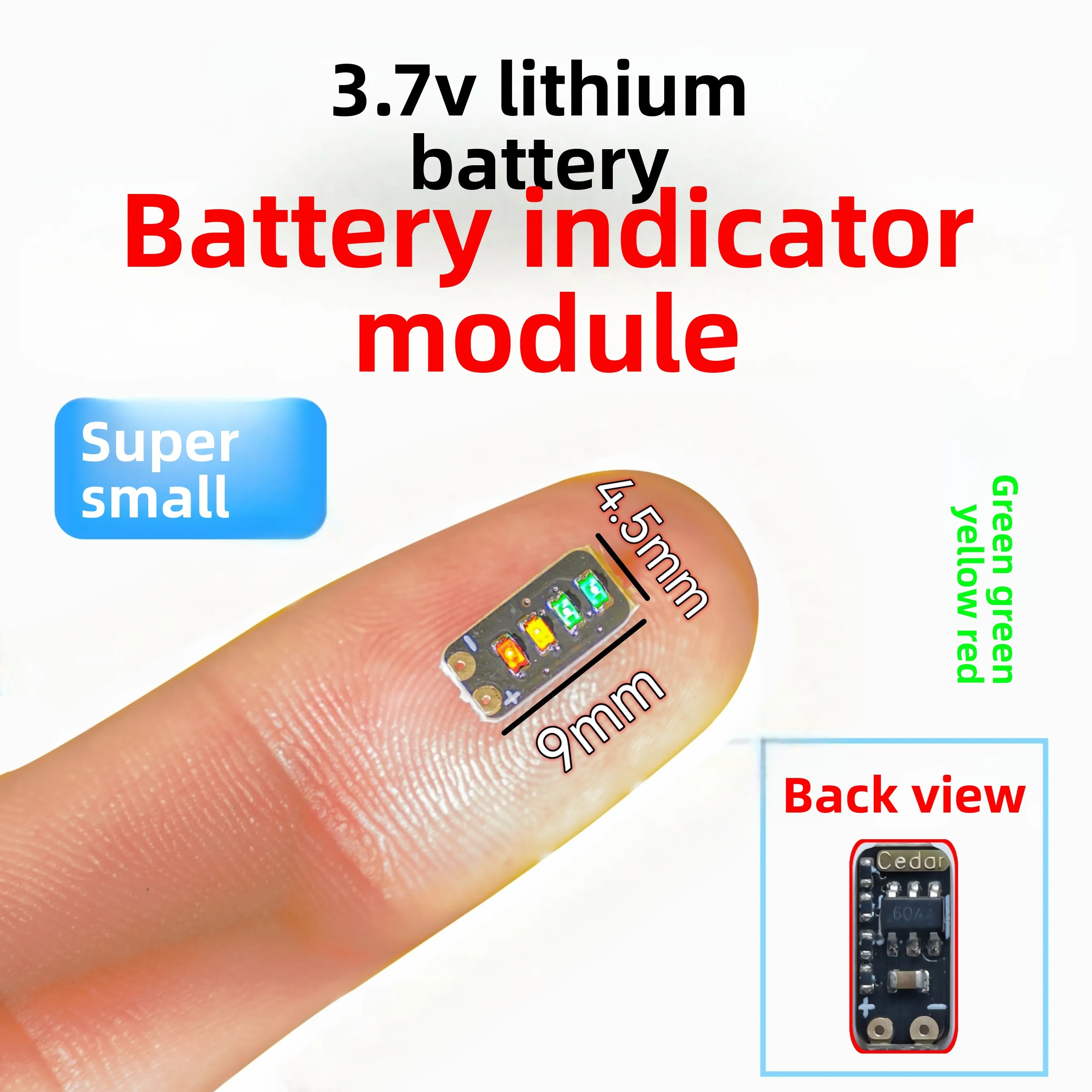 Mini-Batteriekapazitätsanzeige, LED-Modul für 1S/2S Li-Ionen-Batterien (3,7 V–4,2 V) – genaue Leistungsanzeige