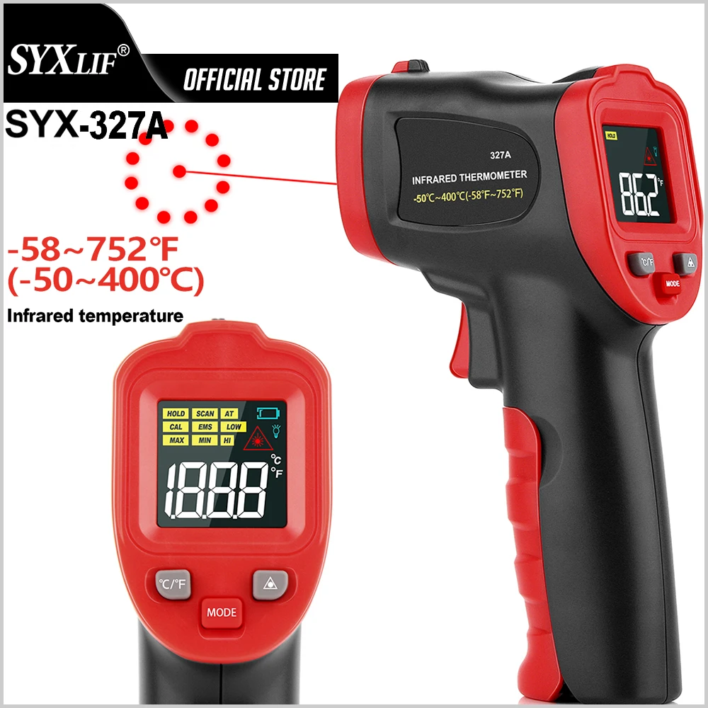 

SYXLIF Digital Thermometer Non Contact Thermometers Temperature Gun Color Display Temperature Infrared Laser Thermometer