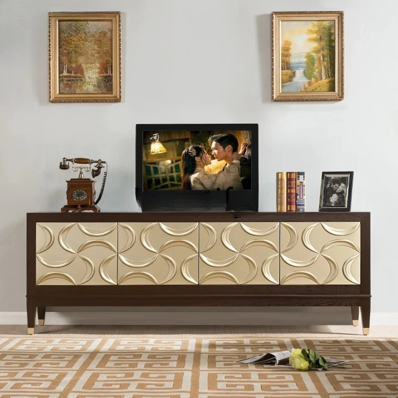 

B Европейский шкаф для телевизора, журнальный столик, простая атмосфера, гостиная, трехмерная гравировка, аудиовизуальный шкаф