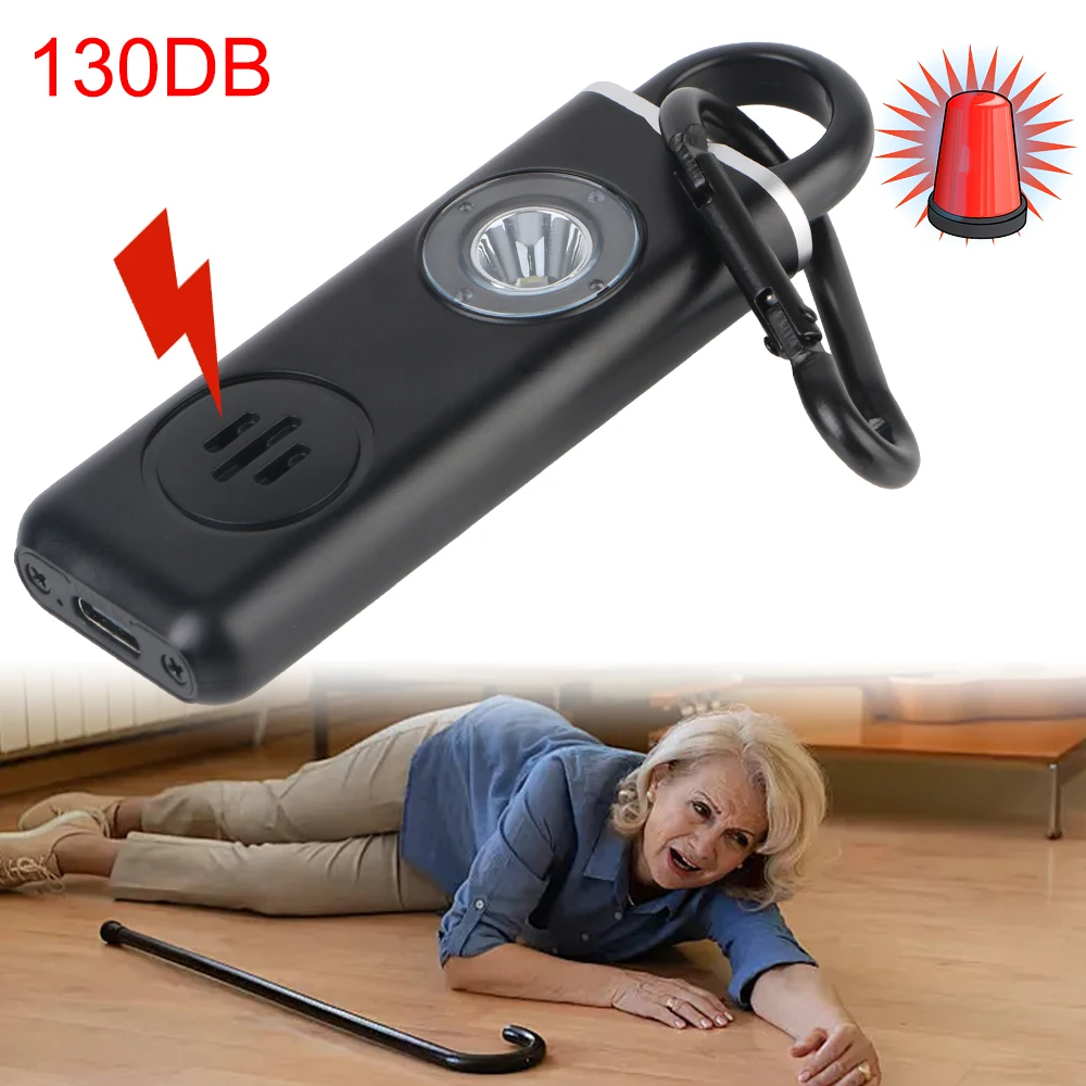 

Personal Self Defense Alarm With LED Light 130dB Self Defense Siren For Women Girl Personal Keychain Alarm Emergency Anti-Attack