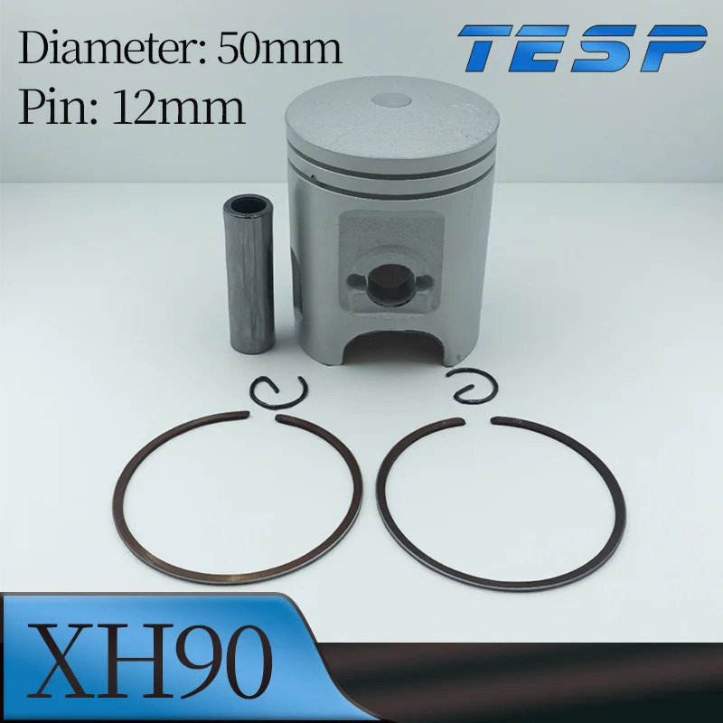 Kit de pistón de 50mm para Yamaha XH90 JOG90 Jog 90 90cc ATV Motoblock, conjunto de anillos de pistón de 12mm, piezas de reparación de motor