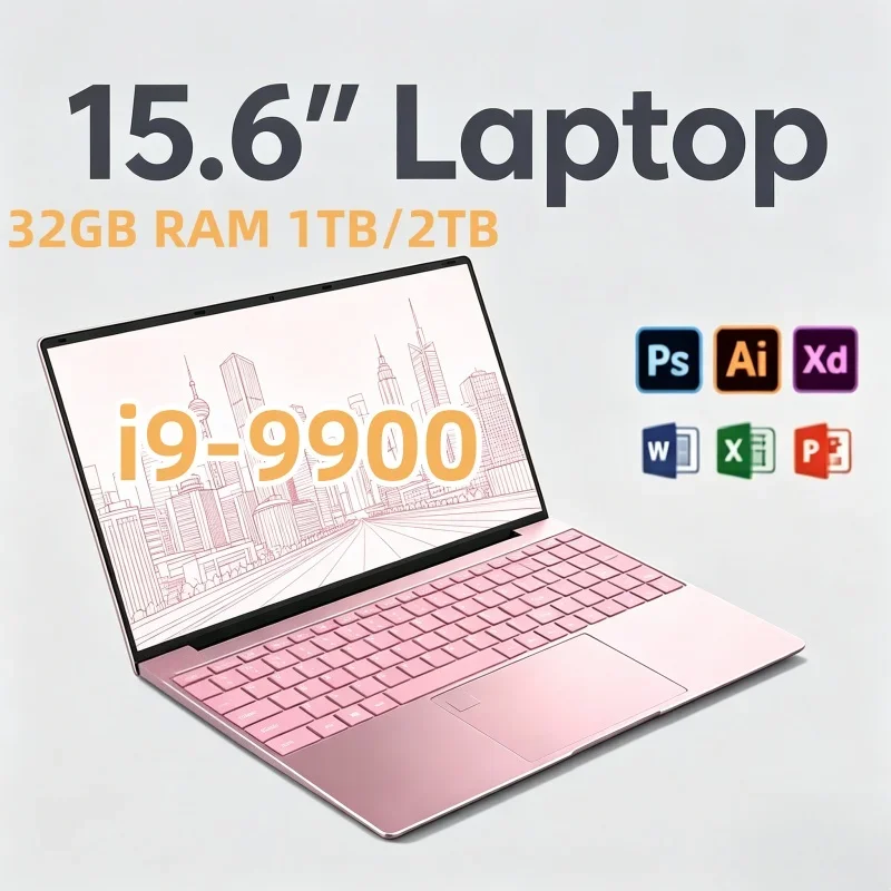 High Performance 15.6 Thin Portable Laptop Intel I9-9900,32GB RAM 2TB ,5000mAh Battery Perfect for Online Classes & Daily Usage