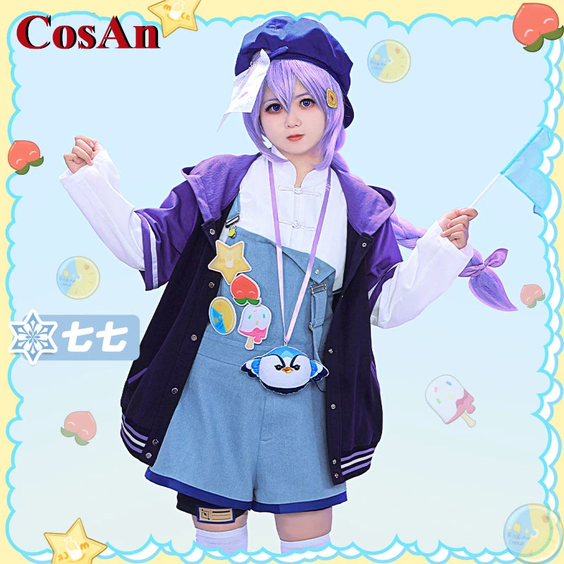 

CosAn Game Genshin Impact Qiqi Cosplay Costume Ice Cream Assassin Sweet Lovely Uniforms Activity Party Role Play Clothing