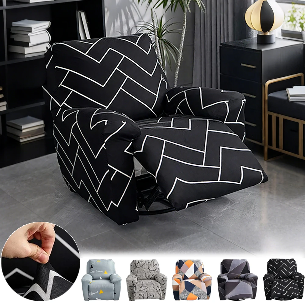 

1 Seat Non-slip Jacquard Recliner Sofa Stretch Slipcovers with Elastic Bottom Prevent Cats Scratching Couch Furniture Protector