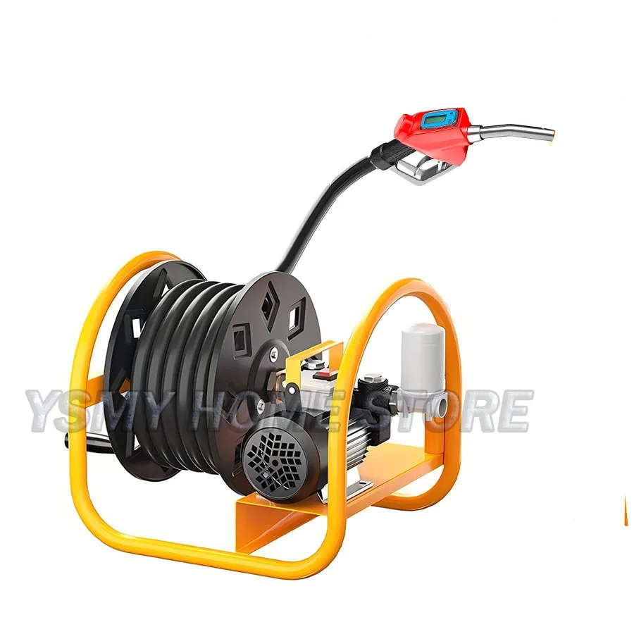 12/220V Fuel Transfer Pump Electric refueling pump Diesel small self-priming Refueling machine Integrated reel fuel dispenser