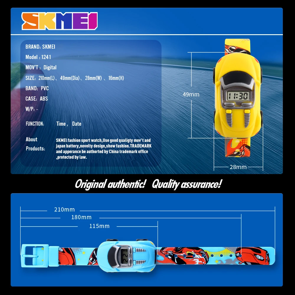 SKMEI Kids Digital Wristwatch Fun Car Mode Children Watch Date Time Clock Watches For Boys Girls Birthday Gift relogio infantil