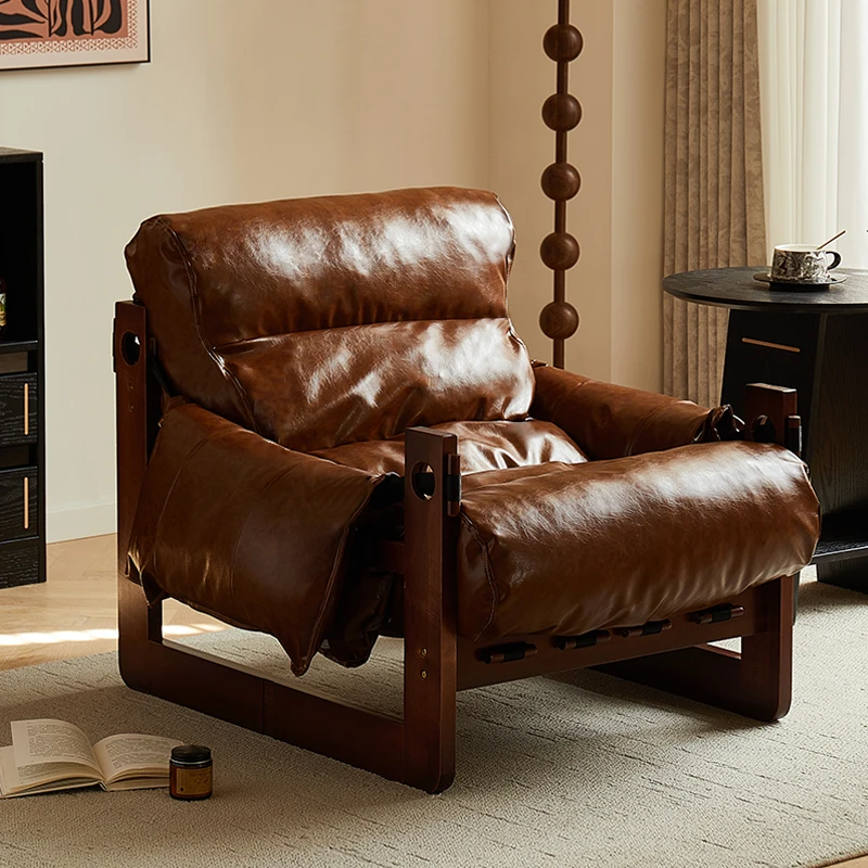 

Современное регулируемое кресло с откидной спинкой середины века, балконный шезлонг из массива дерева, эргономичный одноместный диван со спинкой для патио