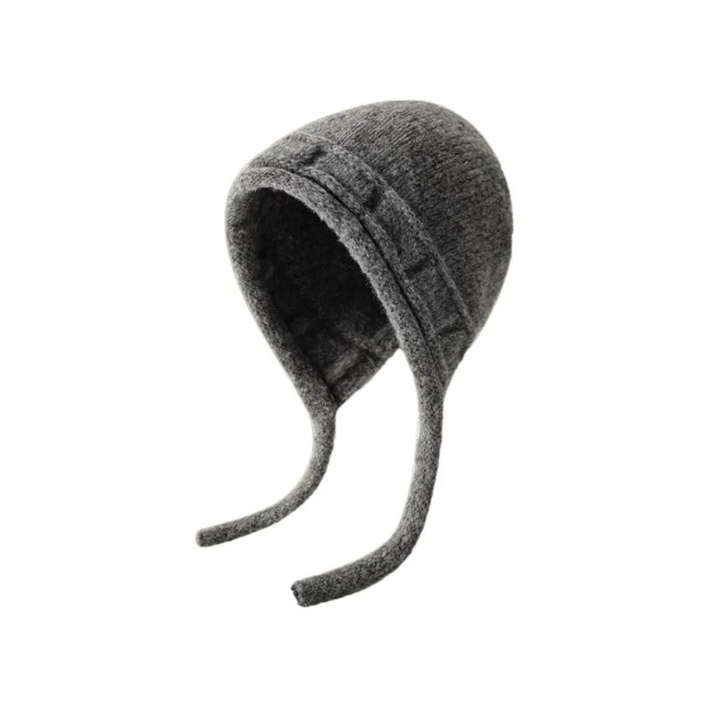 

Stylish Warm Strap Knit Hat Thick Soft Beanie Hat Classic Binding Knitted Woolen Hat Outings