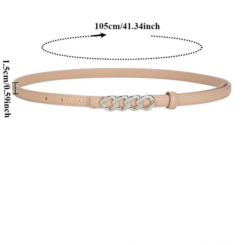 Fashionable Reversible Braided Buckle Women’s Belt Korean-Style Trendy Denim Belt to Pair with Shirts; Retro Slim Waist Belts