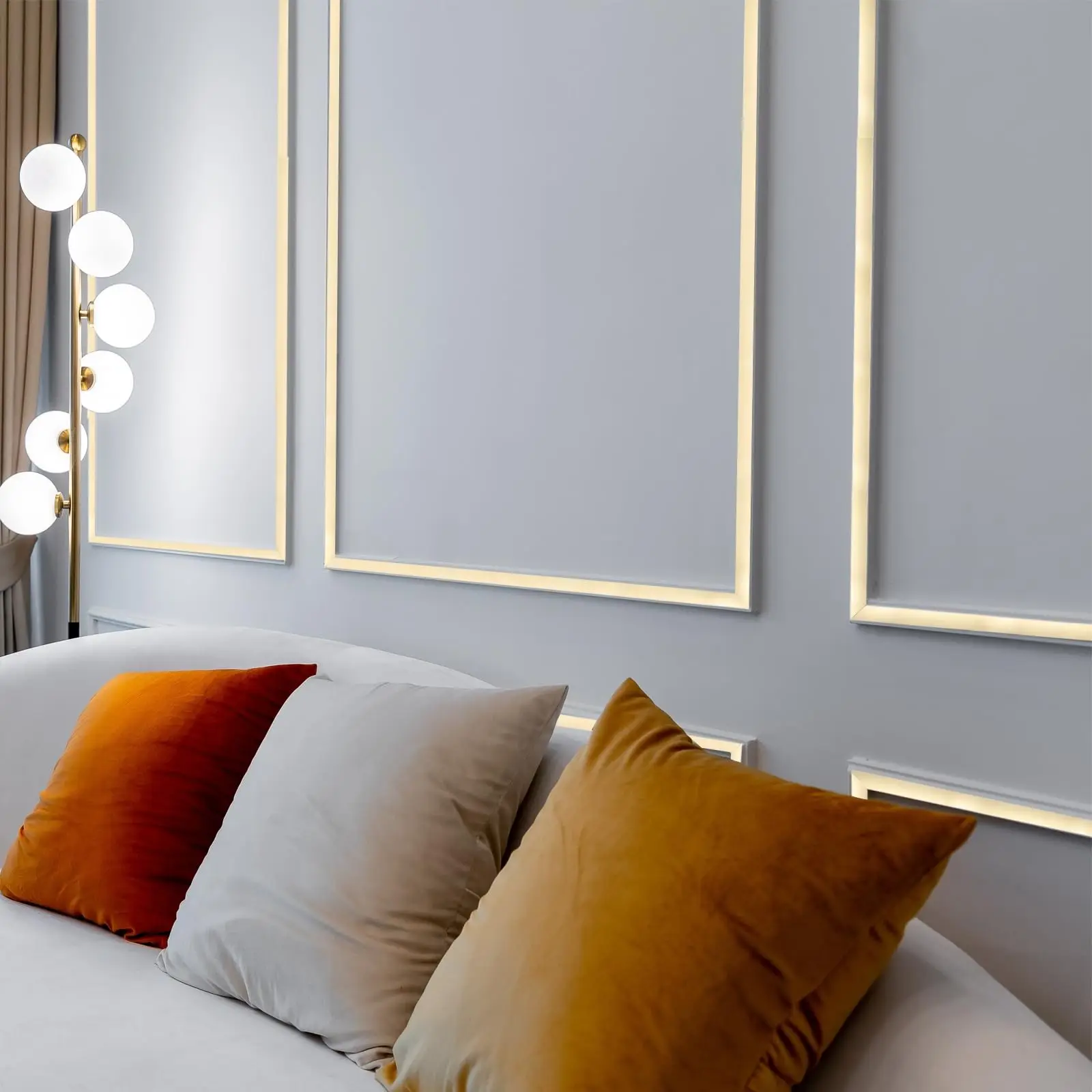 A 5-Meter-Long Brushed Wall Sticker, Stainless Steel Flat Decorative Lines, Modern Living Room Metal Decoration