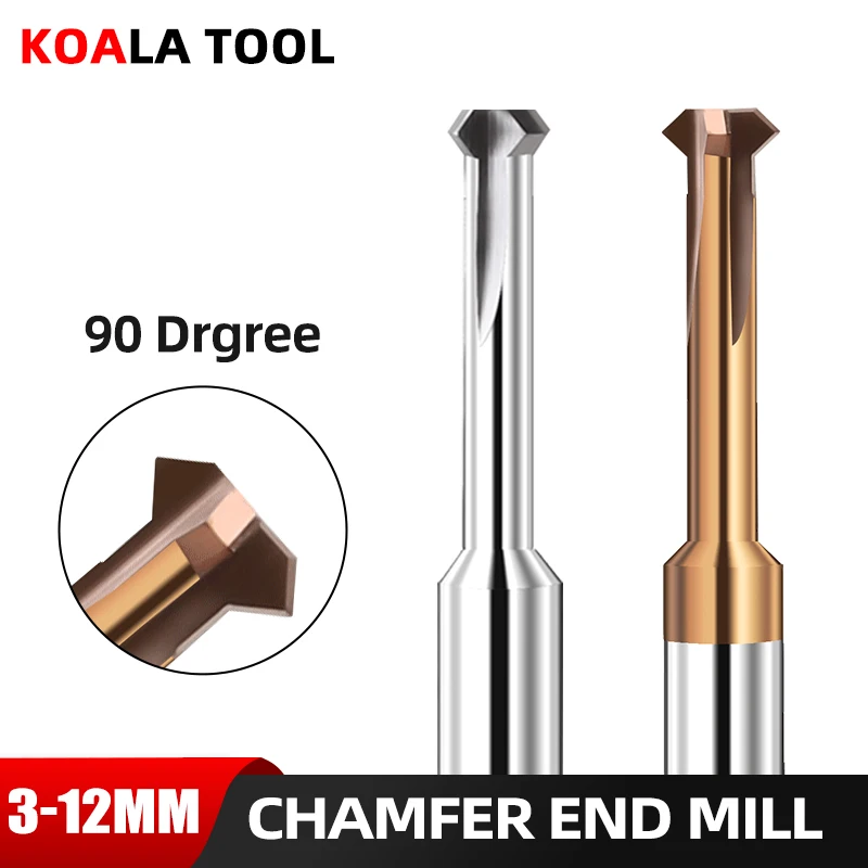 Tungsten Steel Carbides 90° Upper And Lower Inner Hole Chamfering Milling Cutter CNC Double-Sided T-Shaped Tool