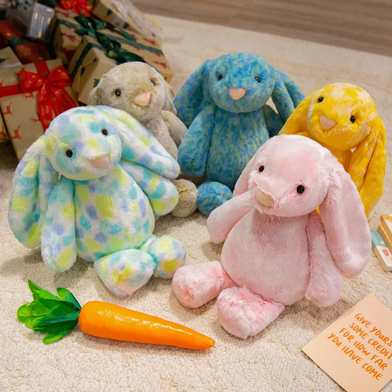 

Cute Big Ear Color Bunny Plush Doll Cartoon Stuffed Animals Fluffly Rabbit Toys Soft Baby Accompany Dolls for Girls Gifts Decor