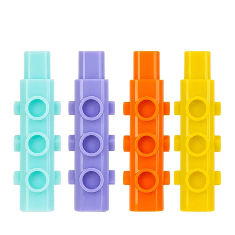 4Pcs Plastic Blocks Pencil Cap Pencil Holder Can Be Spliced As Pen Extender Protect Pencil Head Bag Clean School Staitonery