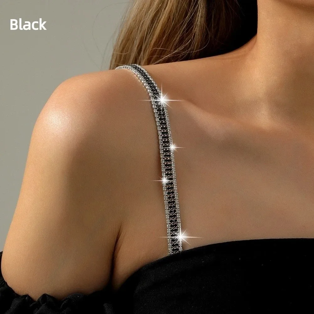 

Off-the-shoulder Rhinestone Bra Straps Removable Sparkling Rhinestone Bra Shoulder Belts Decorative Adjustable