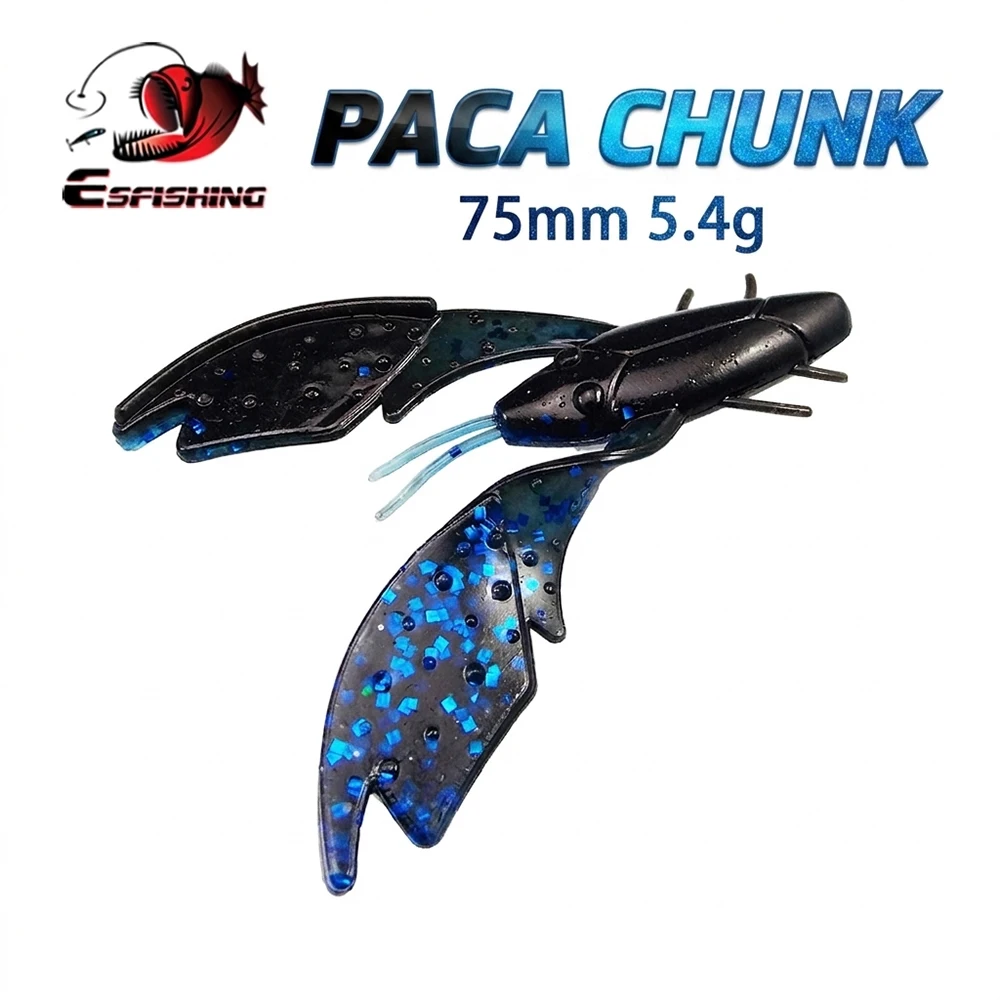 

Fishing Soft Lure PACA Chunk Craw 75mm 5.4g 6pcs artificial Plastics Baits fishing lure for pike perch