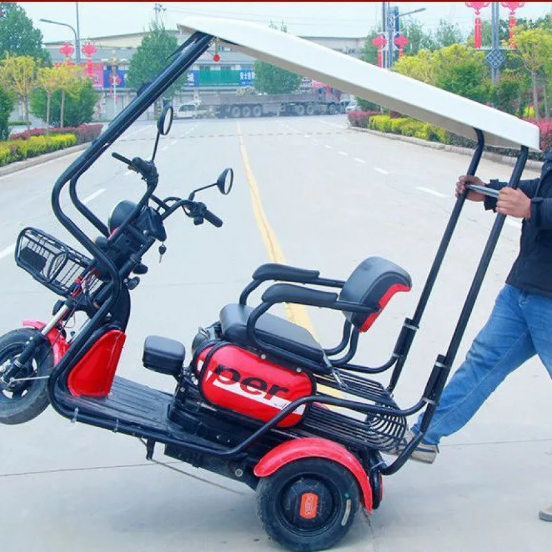 Lona cerrada para motocicleta, cortina para triciclo eléctrico, toldo grueso, refugio para la lluvia extraíble, protector solar a prueba de viento, seguro y seguro