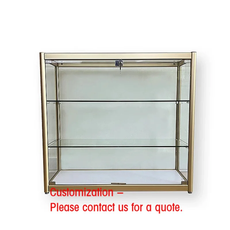 custom.Modern Full Glass Display Cabinet Toughened Glass with Locking Door