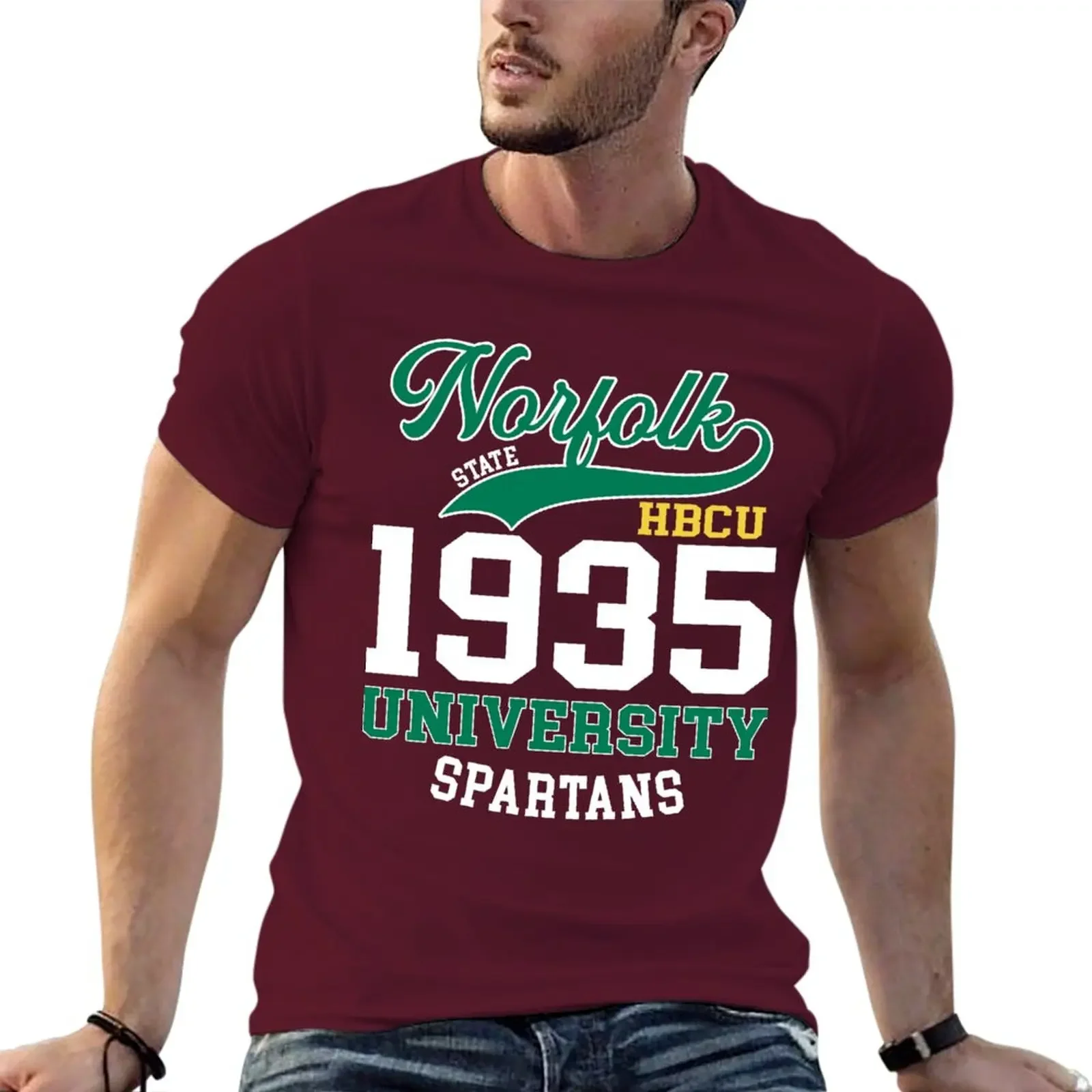 Graphic t-shirts anime oversized COTTON Norfolk my Hbcu proud love University State Spartans funny summer top plain t-shirt men