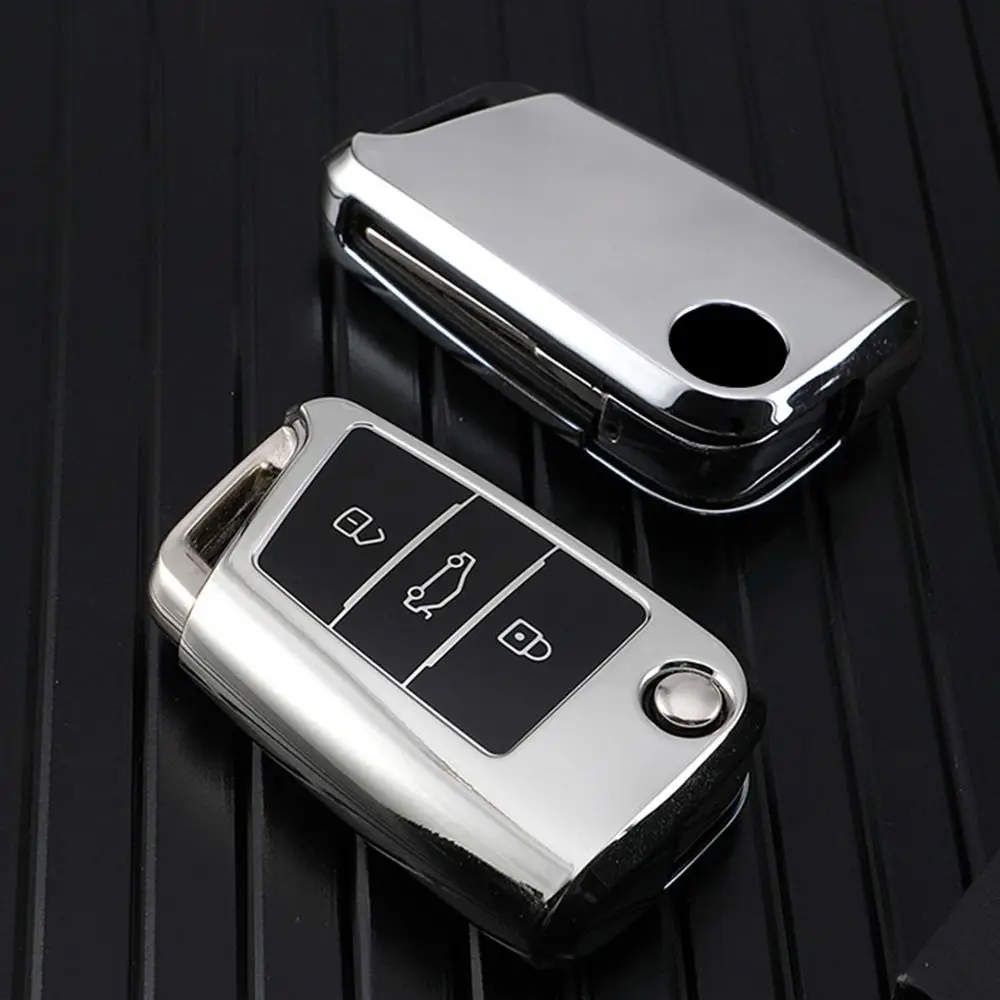 حافظة حماية لمفتاح السيارة من البولي يوريثان لسيارة VW Volkswagen Golf 7 MK7 Tiguan MK2 لمقعد Ateca Leon FR 2 Ibiza Skoda Octavia A7