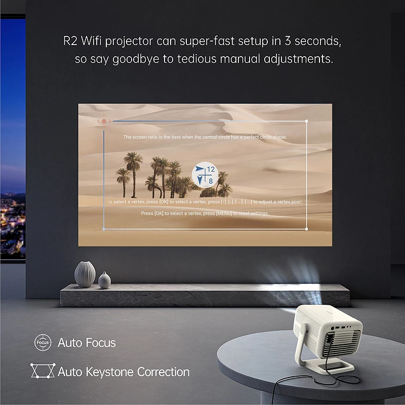 Mini proiettore R2 Android Smart portatile 4K WiFi6 1+8G 1080P Proiettore home theater LCD Full HD LED