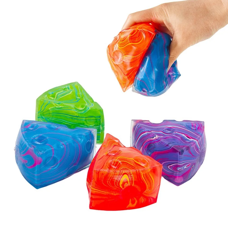 Flow Pattern Cheese Maltose Squishy Toy Kneading Cube Malt Sugar Fidget Toy Relieve Anxiety Slow Soft Squeeze Toy for Friends