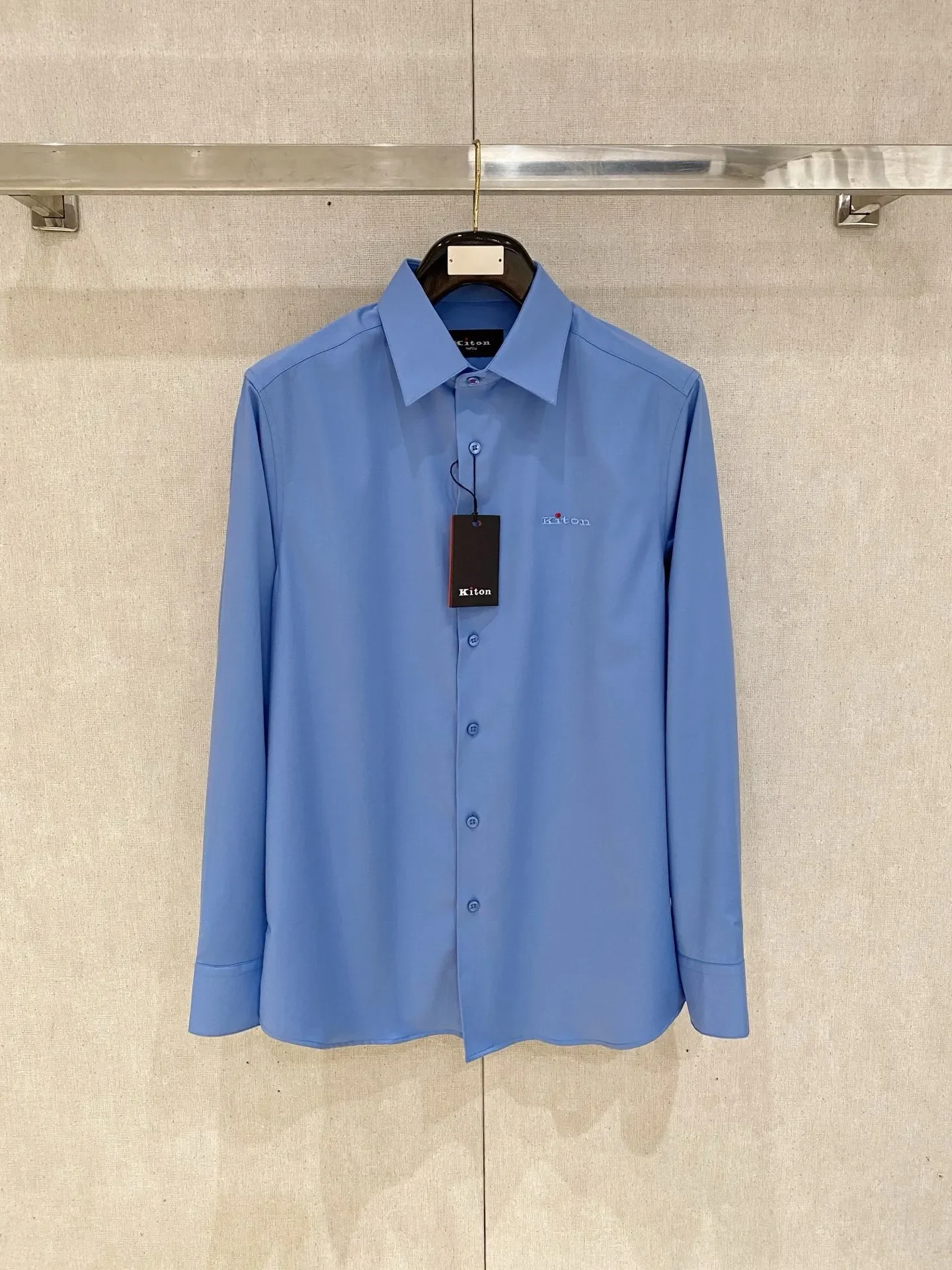 Kiton26 new Italian old money style men's casual solid color simple shirt