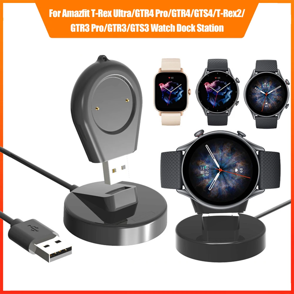Desktop Stand Carregador para Amazfit, Cabo de Carregamento USB, Doca, Adaptador, GTR, Mini, GTS, 4Pro, 3Pro, 4, 3, 2e, 4, mini, T-rex, 2 pro, ultra