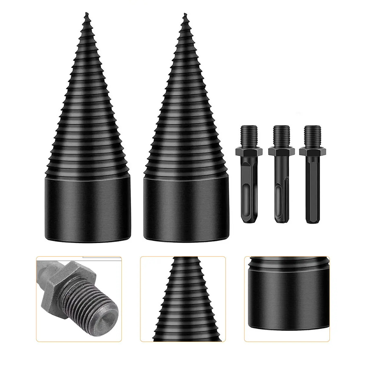 

Набор из 1 шт. высококачественных стальных насадок-сверл для колки дров, износостойкие, с высокой твердостью, ударопрочные, с глубокой резьбой, для деревообработки