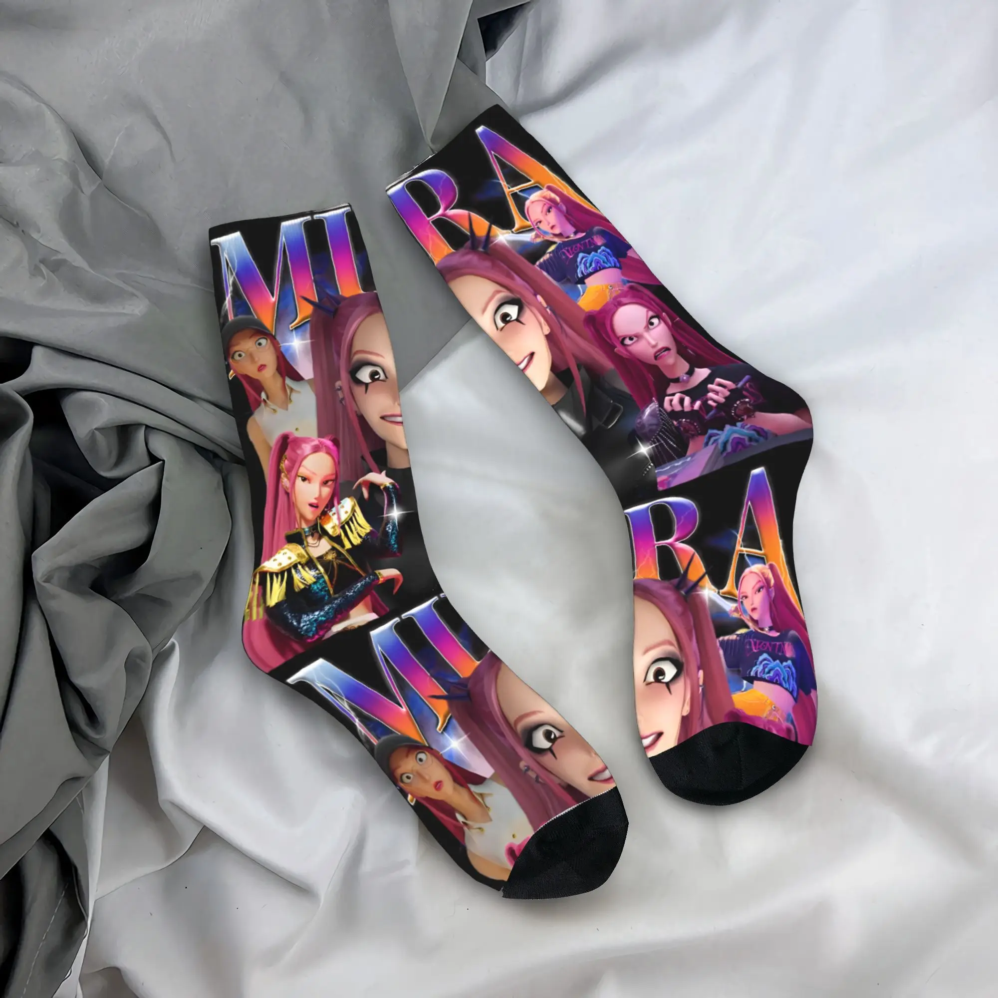 

Huntrix Animation Band Socks Funny Stockings Unisex Men Quality Skateboard Socks Spring Printed Anti Skid Socks