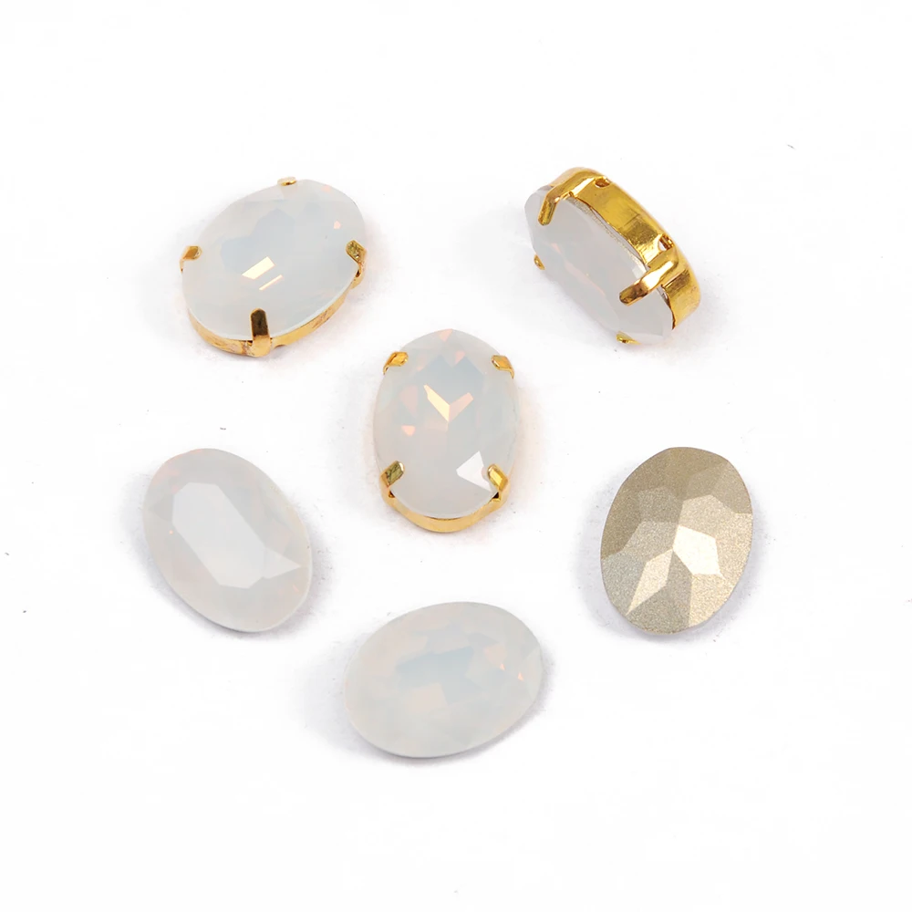 Weißer Opal Nähen auf ausgefallene Strass steine, DIY Näh zubehör, Zubehör Dekoration Glasperlen, Pointback-Kristalle für Kleidungs stück – Detail 21