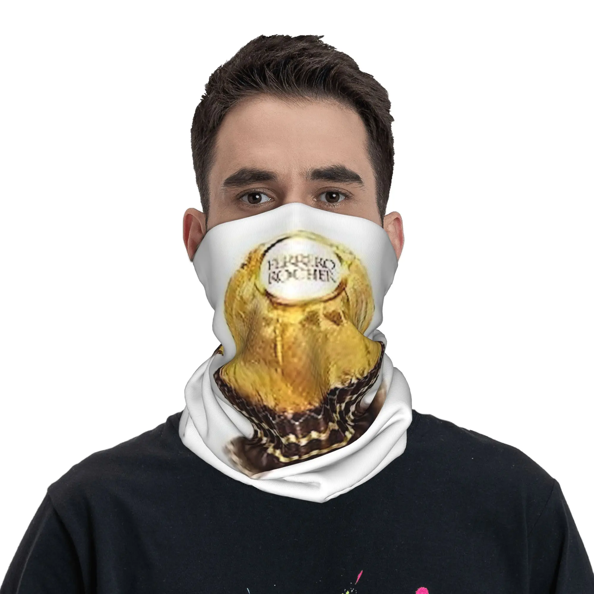 Ferrero Rocher Bandana-Halstuch, bedruckter Wickelschal, Gesichtsmaske, Wandern, Angeln, für Männer und Frauen, Erwachsene, atmungsaktiv