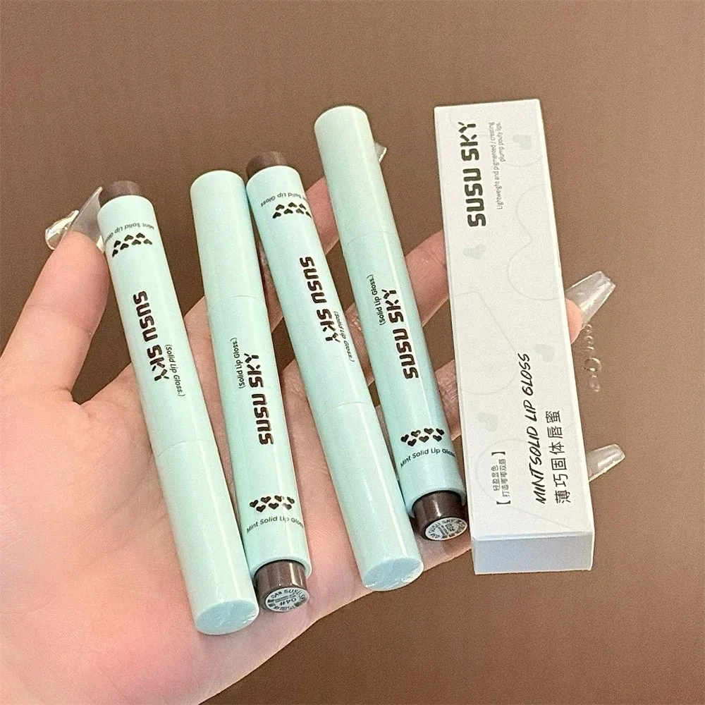 4色展開、べたつかないリップグロススティック、ガラスのような輝き、保湿リップティント、ウォーターライトリップバームメイク