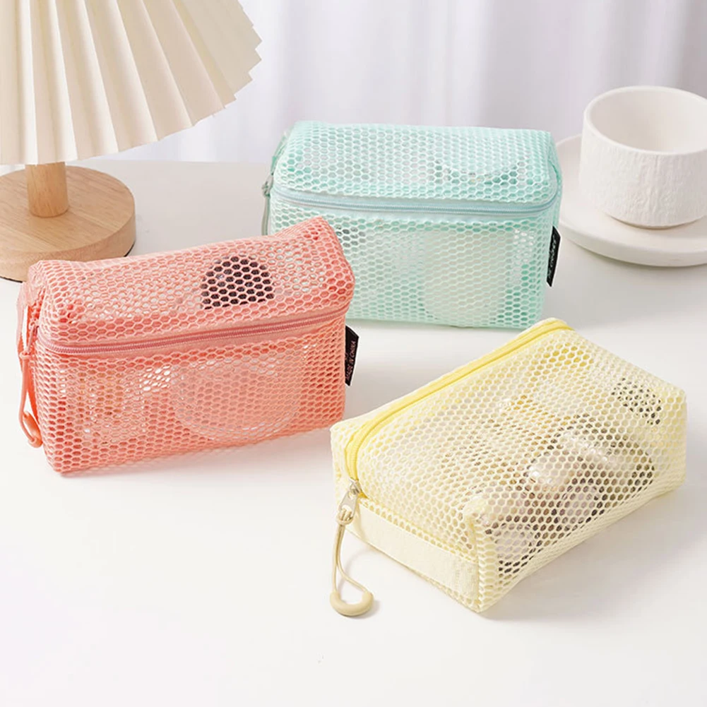 Toiletries Mesh Storage Bag Dopamine Style Clear Makeup Organiser Create Fashionable Appearance Colors Handbag Organization