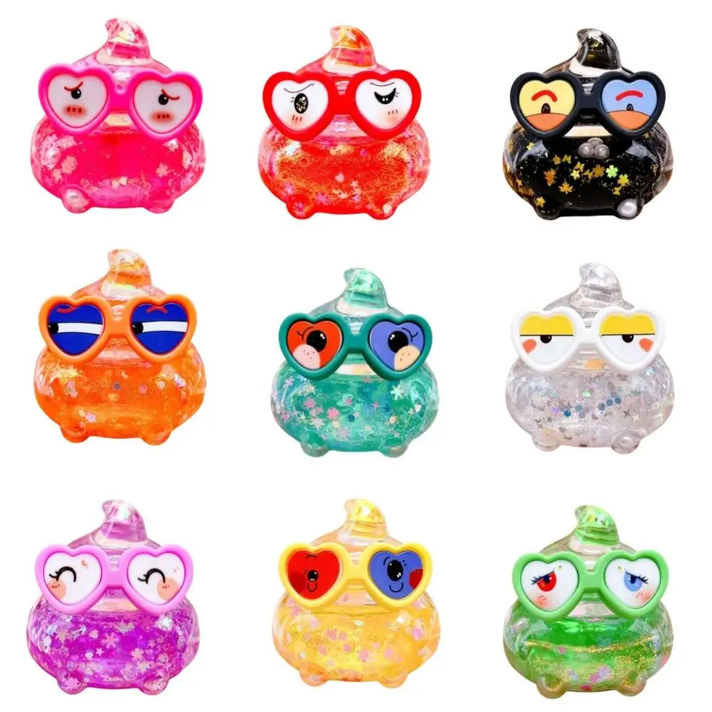 Shiny Candy Color Poop Dolls Cute Lovely Jewelry Doll Desktop Ornaments Sparkling Kawaii Cartoon Poop Model Toy Small Gifts