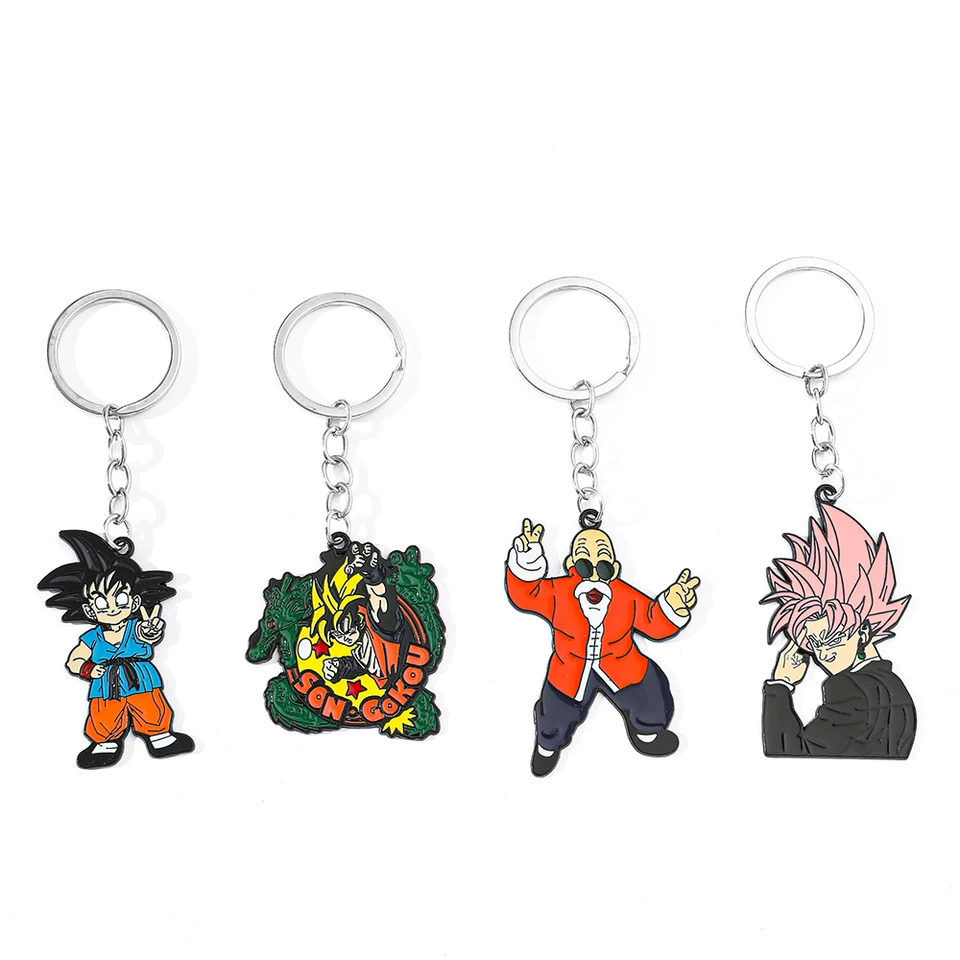 Dragon Ball Z Keychain Anime Son Goku Roshi & Black Goku Metal
