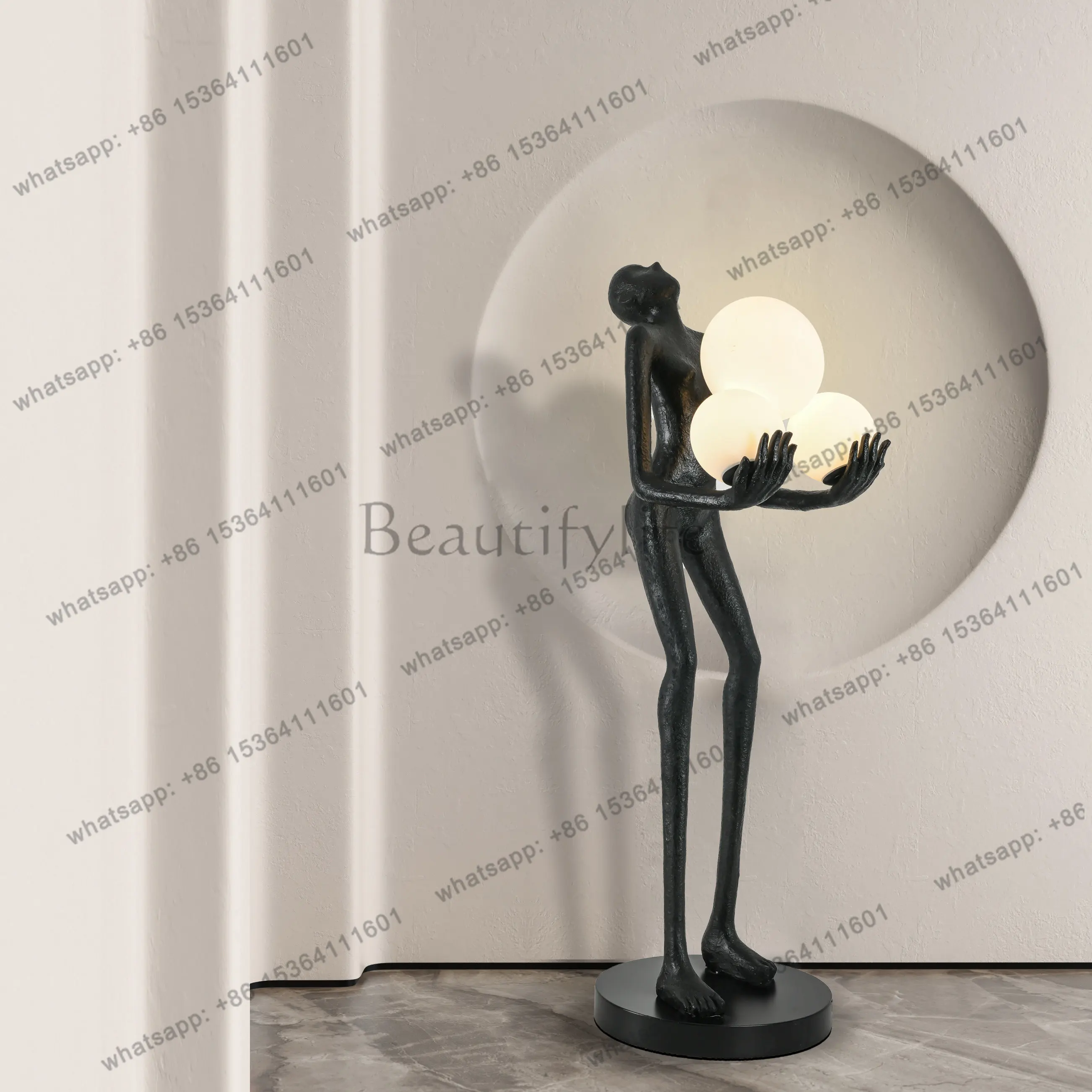 LD abstract creative humanoid art sculpture ornament living room light luxury fiberglass large ornament