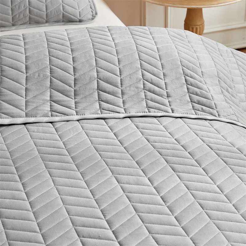 Queen Quilt Bedding Set Grey Ultrasonic Full Queen Quilt Set Lightweight Soft Bedspread Coverlet All-Season Quilted Bedspread