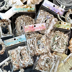 10pcs Vintage relief Material frame Scrapbook Materials DIY Photo Album Collage Journal Creative Stationery Material paper 