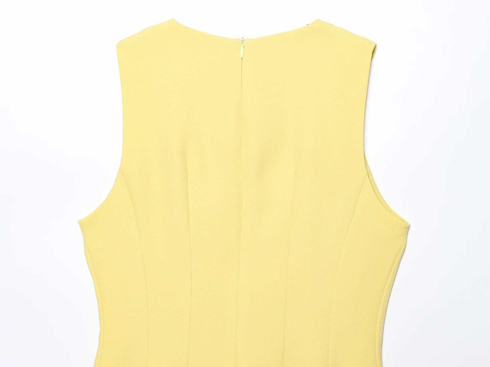KONDALA Chic plissé jaune femme robe haute rue décontracté Y2K Mini robe mode 2025 été fête élégante sans manches robes