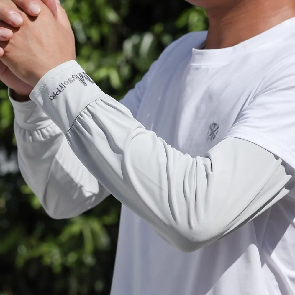 Cooling Ice Silk Cooling Arm Sleeves Breathable UV Protection Long Arm Glove Large Size Non-slip Arm Cover Summer Outdoor