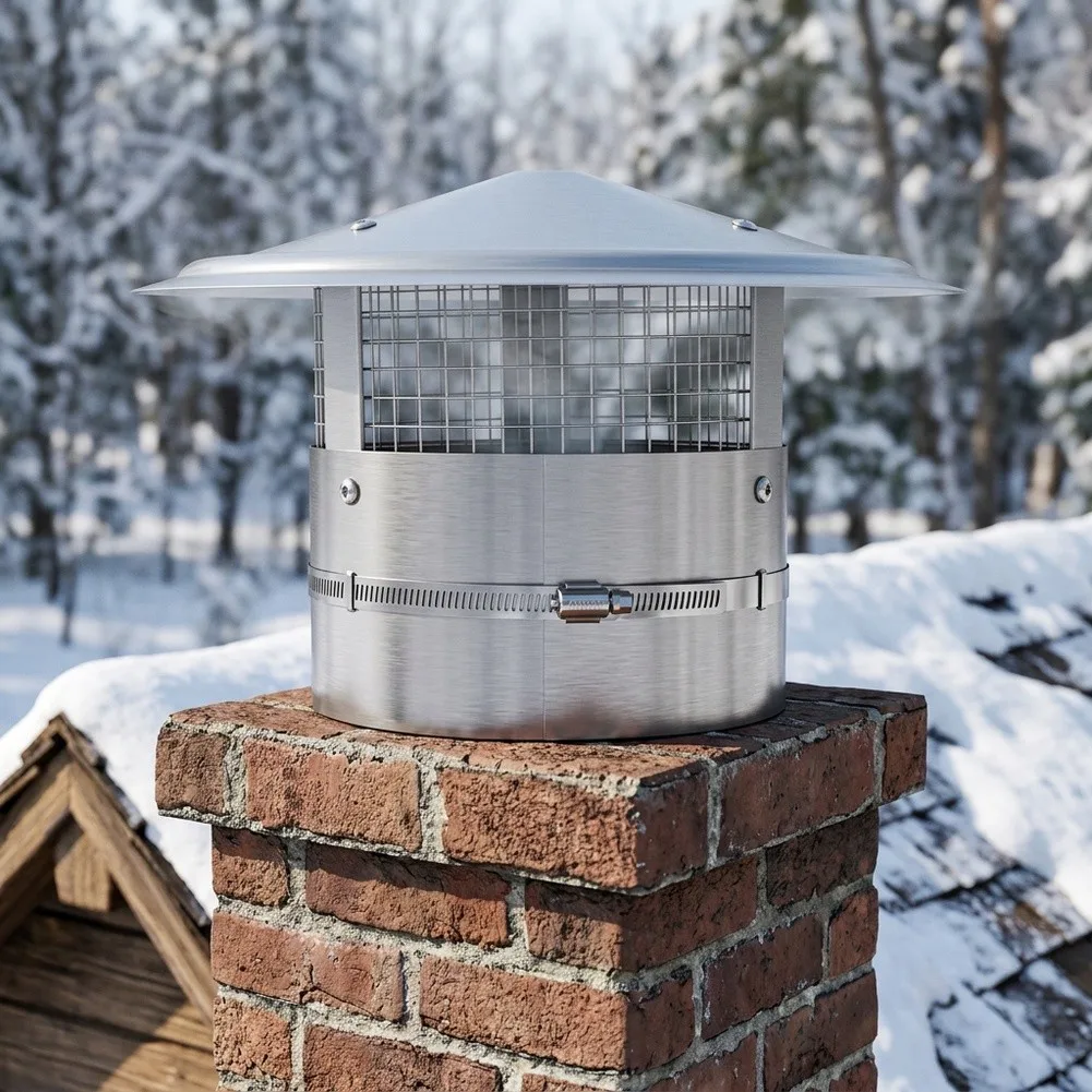 Chimney Cap Exhaust- Chimney Cap Exterior- Wall Fresh Air Outlet Stainless Steel Chimney Cover With Adjustable Fastener