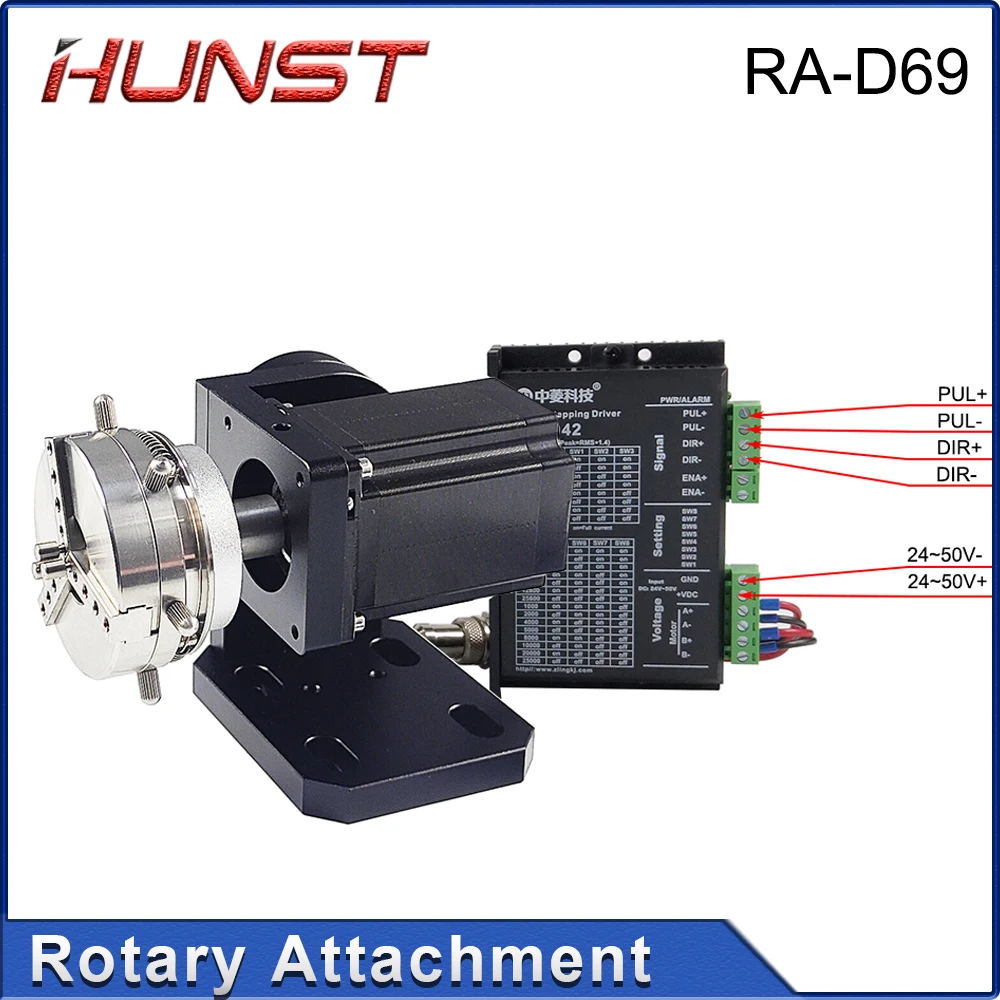 Imagem -06 - Hunst Máquina de Marcação a Laser Mandril Eixo Rotativo para Anel Pulseira Jóias Gravura Auto Bloqueio Rotary Anexo D69 D60